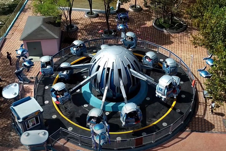C&Q Amusement Spin Rides Of Star Storm 12 Passangers Theme Park Amusement Rides With Laser Guns